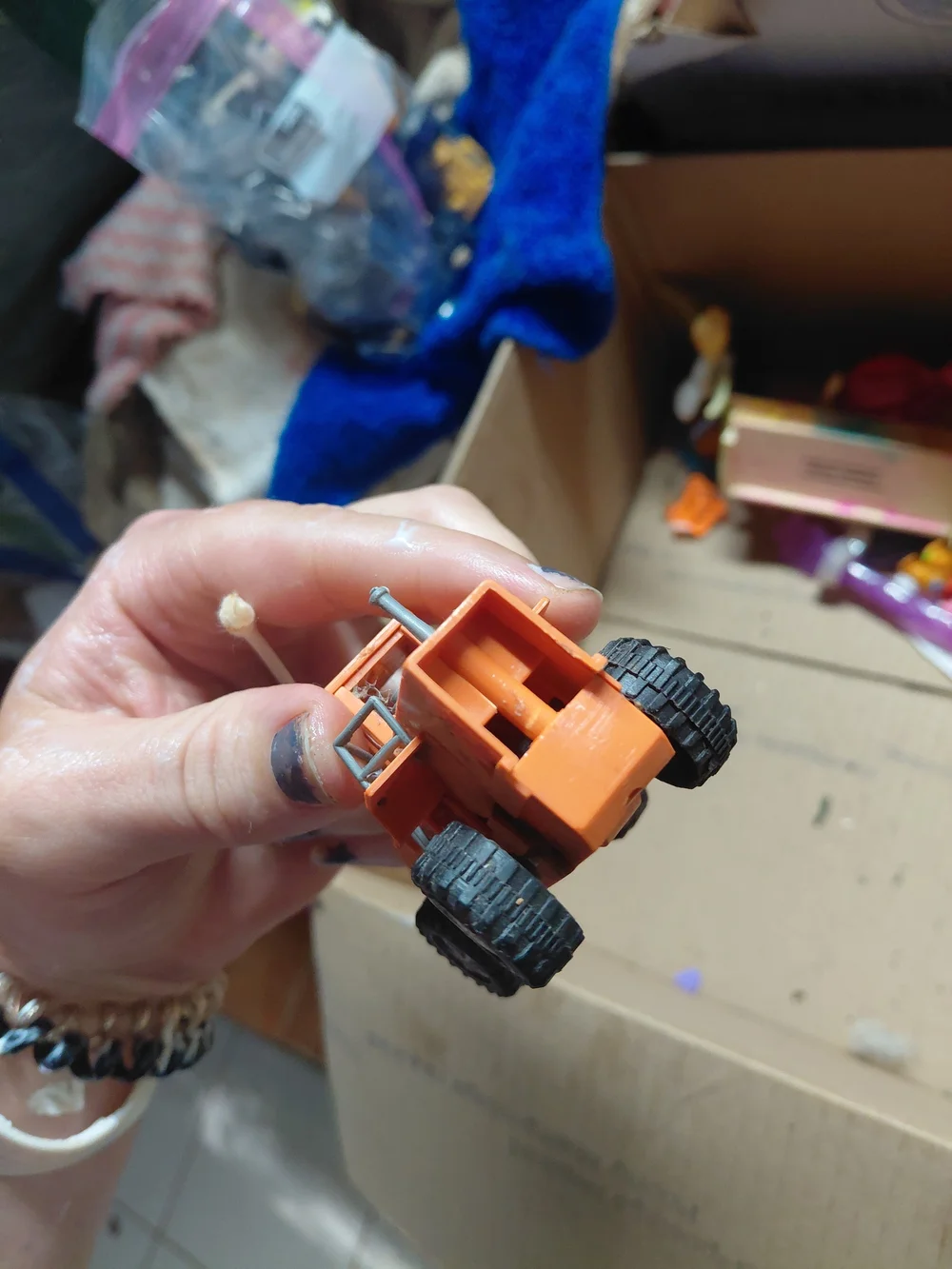plastic toy construction vehicle loader missing scoop unbranded